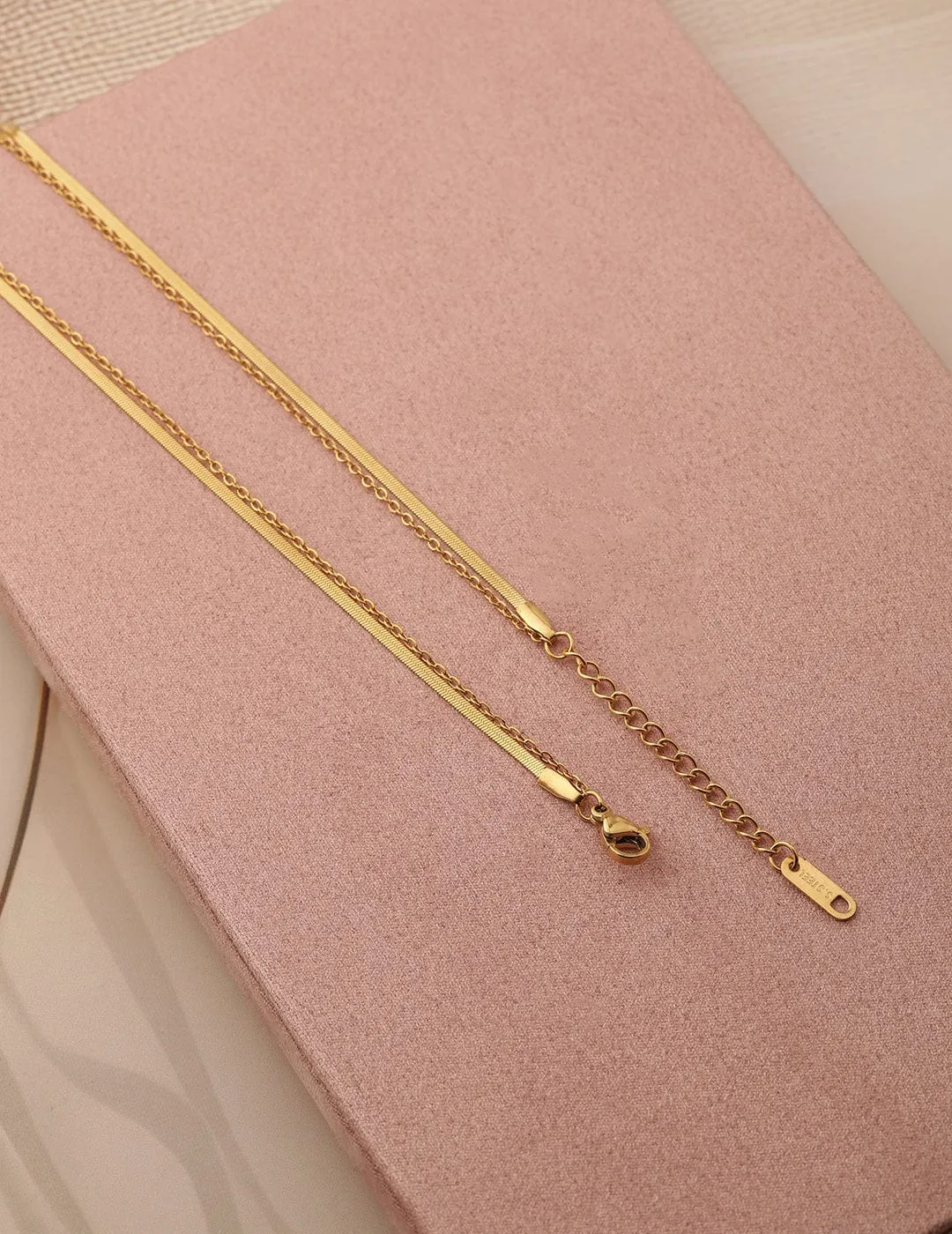 18K Gold-Plated Stainless Steel Tarnish-Free Waterproof Dual-Layered Necklace