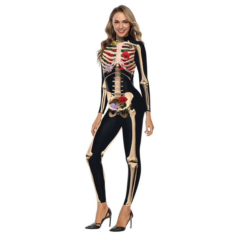 3D Human Skeleton Stage Performance Clothing Tight Elastic Jumpsuit