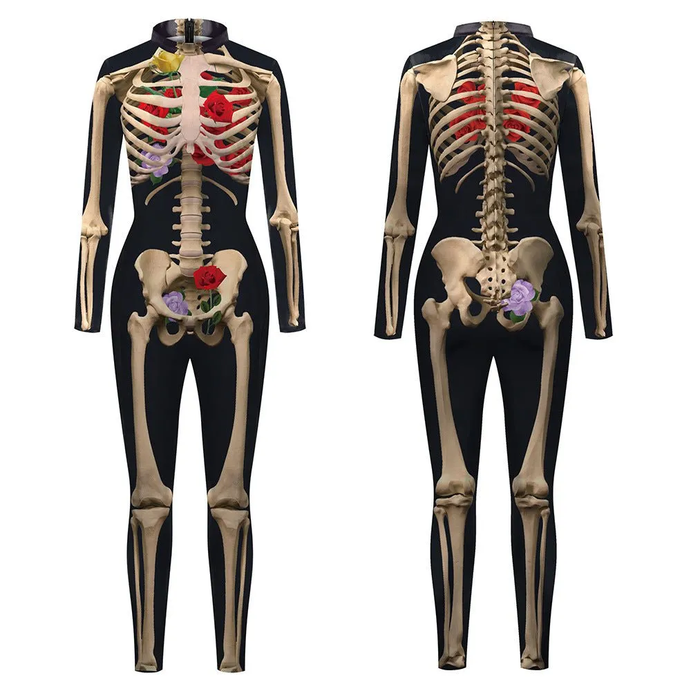3D Human Skeleton Stage Performance Clothing Tight Elastic Jumpsuit