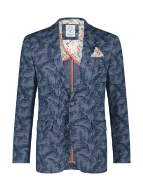 A Fish Named Fred - Pique Leaves Blazer in Navy