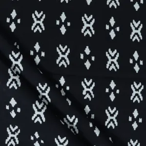 Abstract Printed Black Pure Cotton Fabric
