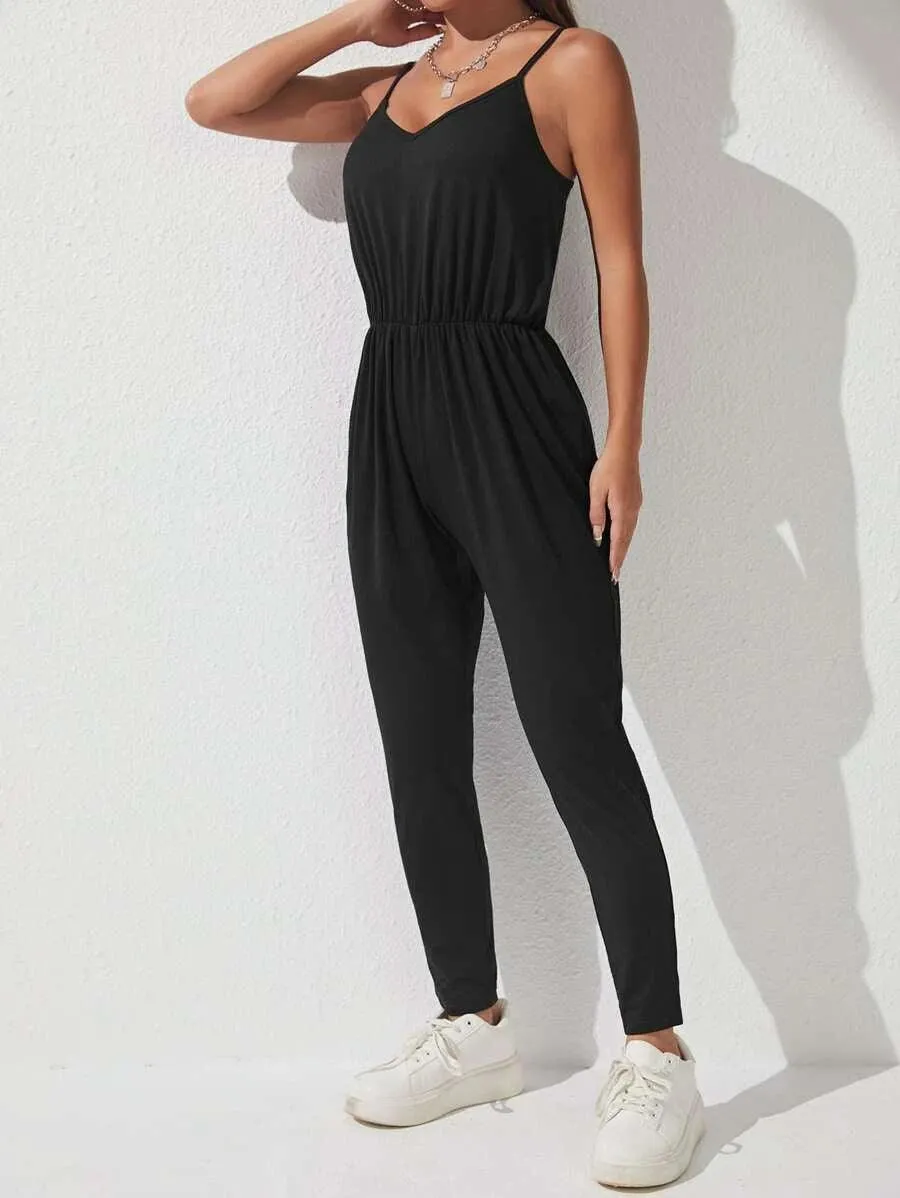 Adjustable Strap Cami Jumpsuit