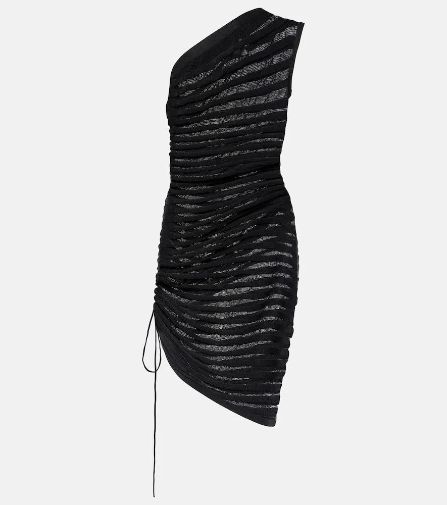 Alaia Open-knit ruched minidress