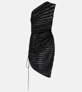 Alaia Open-knit ruched minidress
