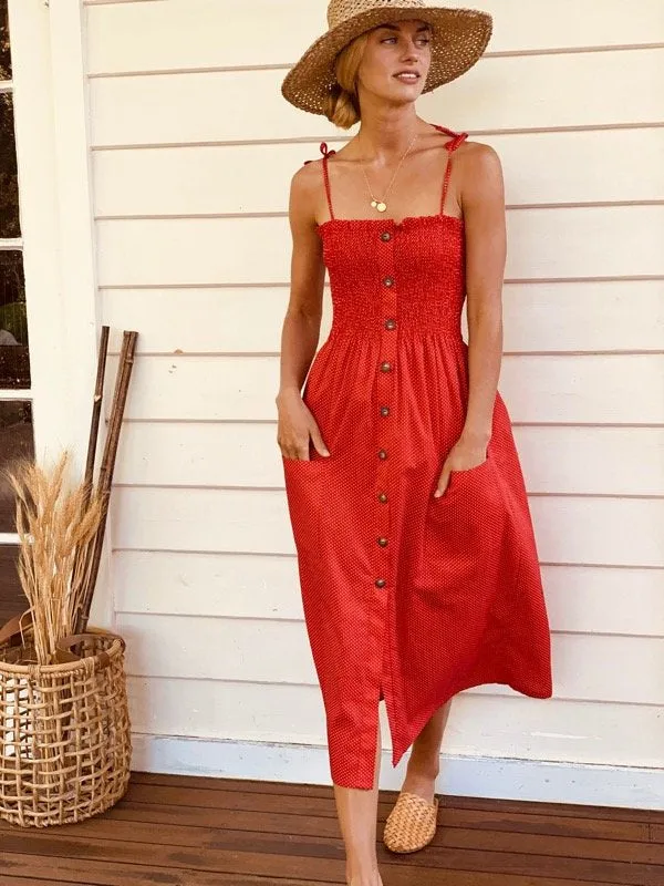 Alexa Red Polka Dot Dress