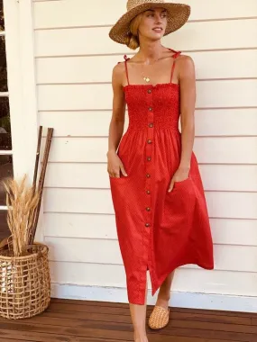 Alexa Red Polka Dot Dress