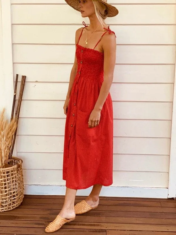 Alexa Red Polka Dot Dress