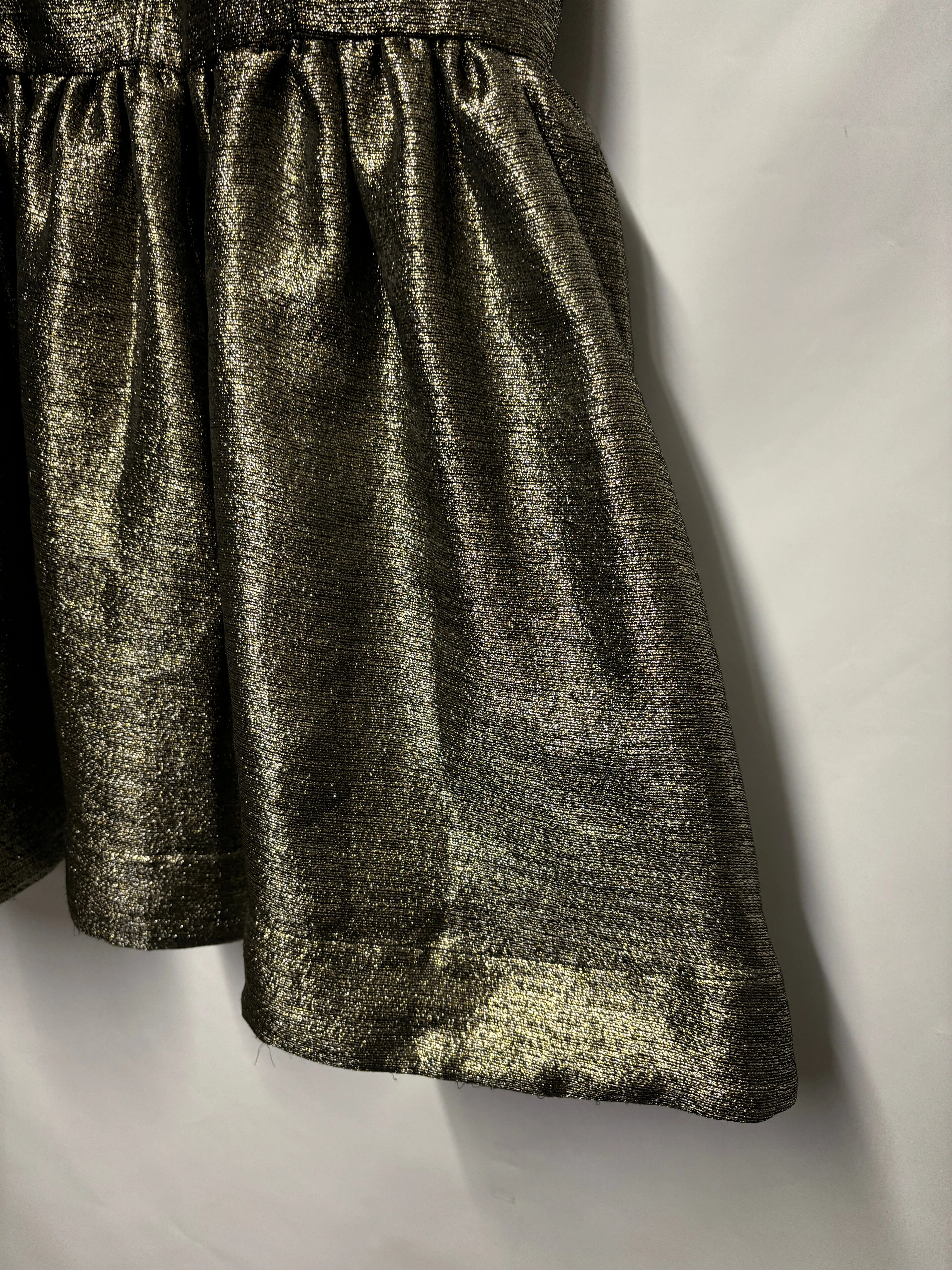AllSaints Gold Foiled Bustier Mini Party Dress 16
