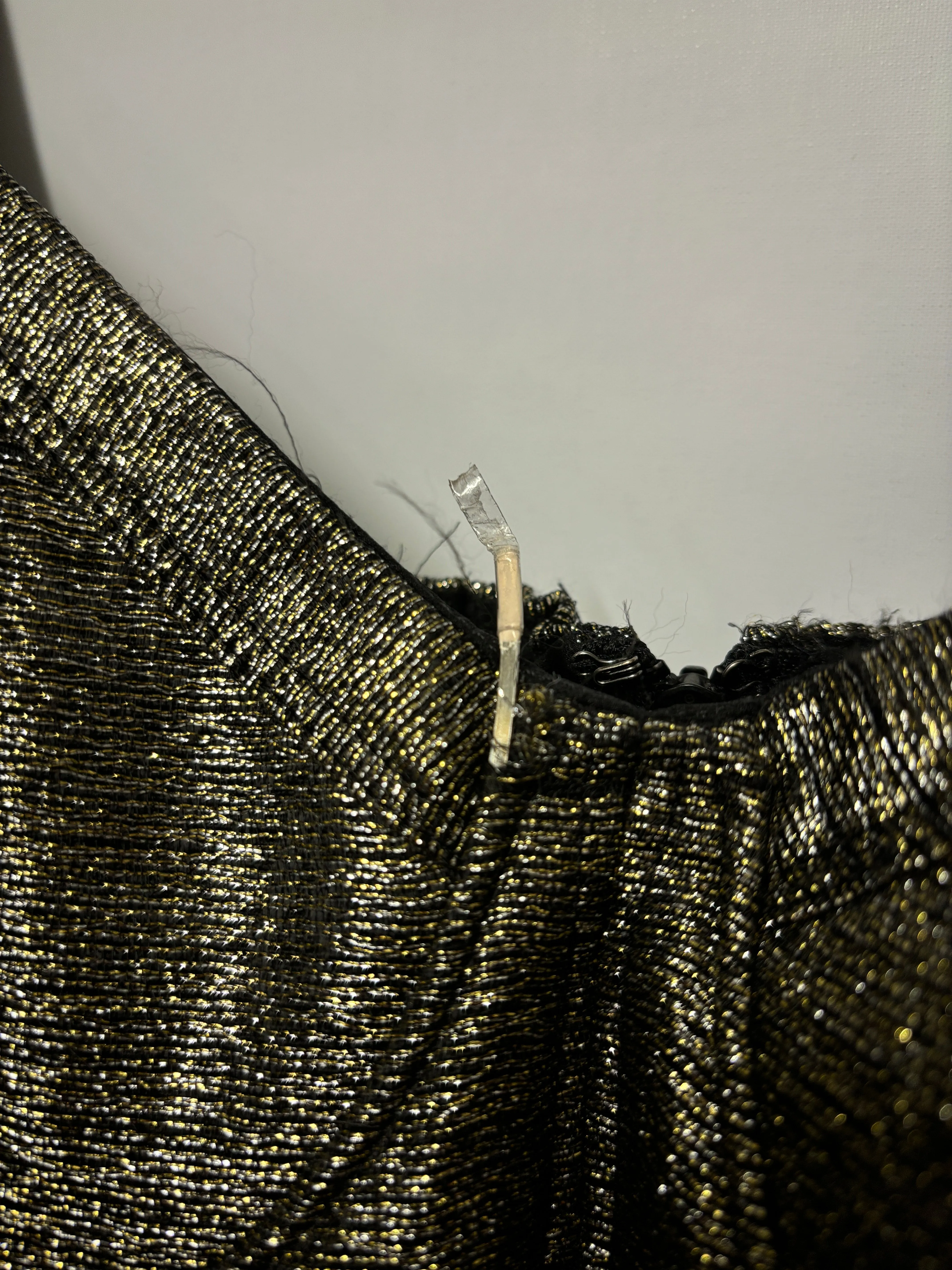 AllSaints Gold Foiled Bustier Mini Party Dress 16