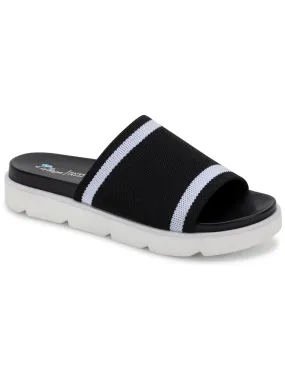 AQUA COLLEGE Womens Black Waterproof Katalina Round Toe Slide Sandals Shoes M