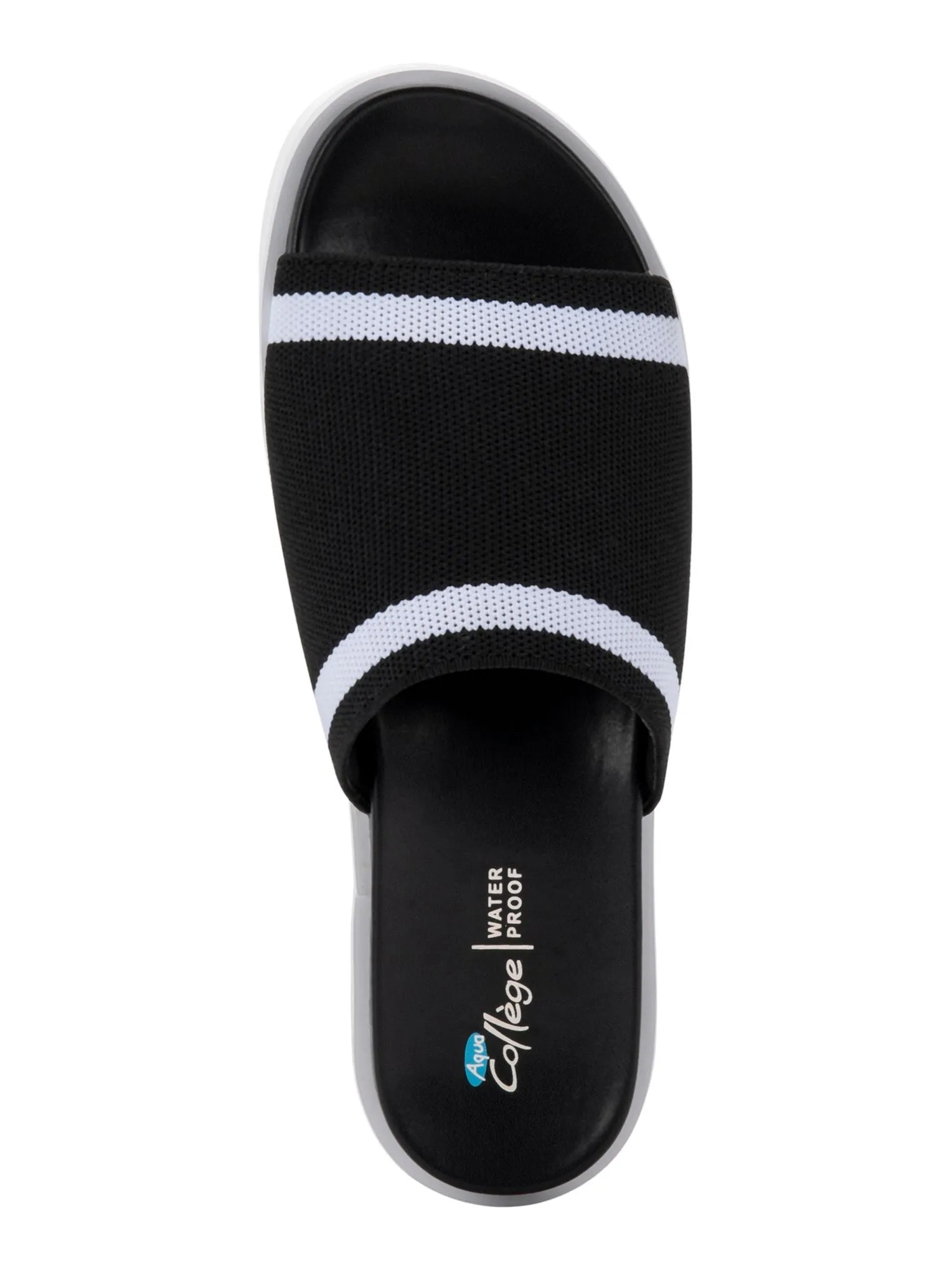 AQUA COLLEGE Womens Black Waterproof Katalina Round Toe Slide Sandals Shoes M