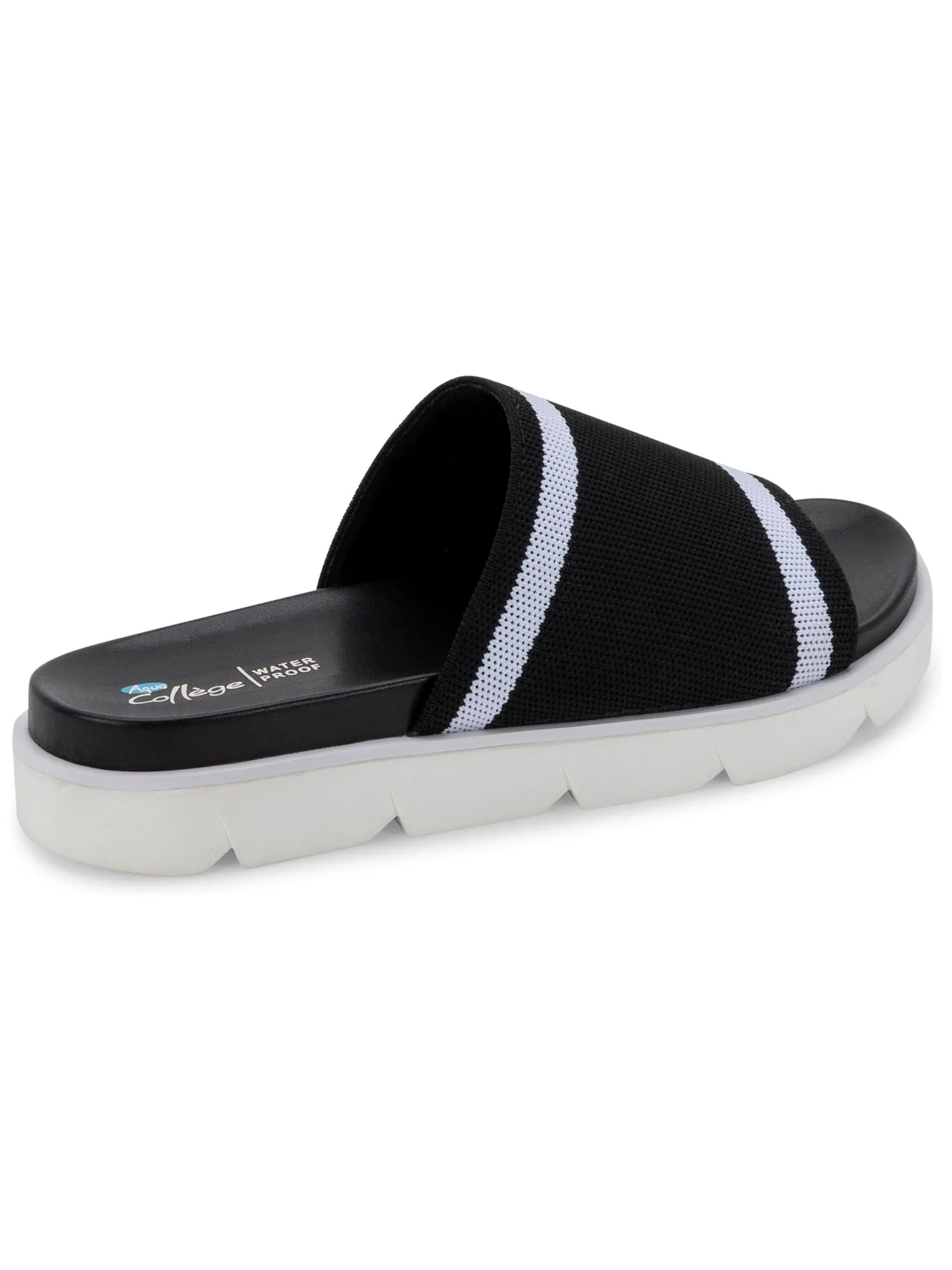 AQUA COLLEGE Womens Black Waterproof Katalina Round Toe Slide Sandals Shoes M