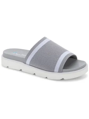 AQUA COLLEGE Womens Gray Waterproof Katalina Round Toe Slide Sandals Shoes M