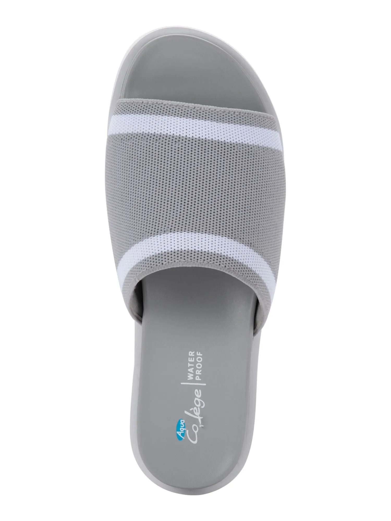 AQUA COLLEGE Womens Gray Waterproof Katalina Round Toe Slide Sandals Shoes M