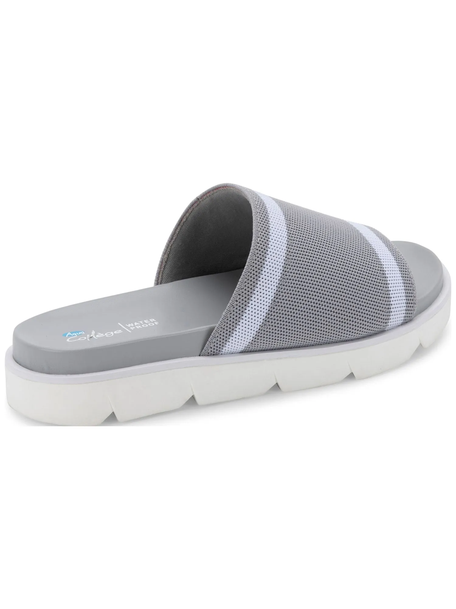 AQUA COLLEGE Womens Gray Waterproof Katalina Round Toe Slide Sandals Shoes M