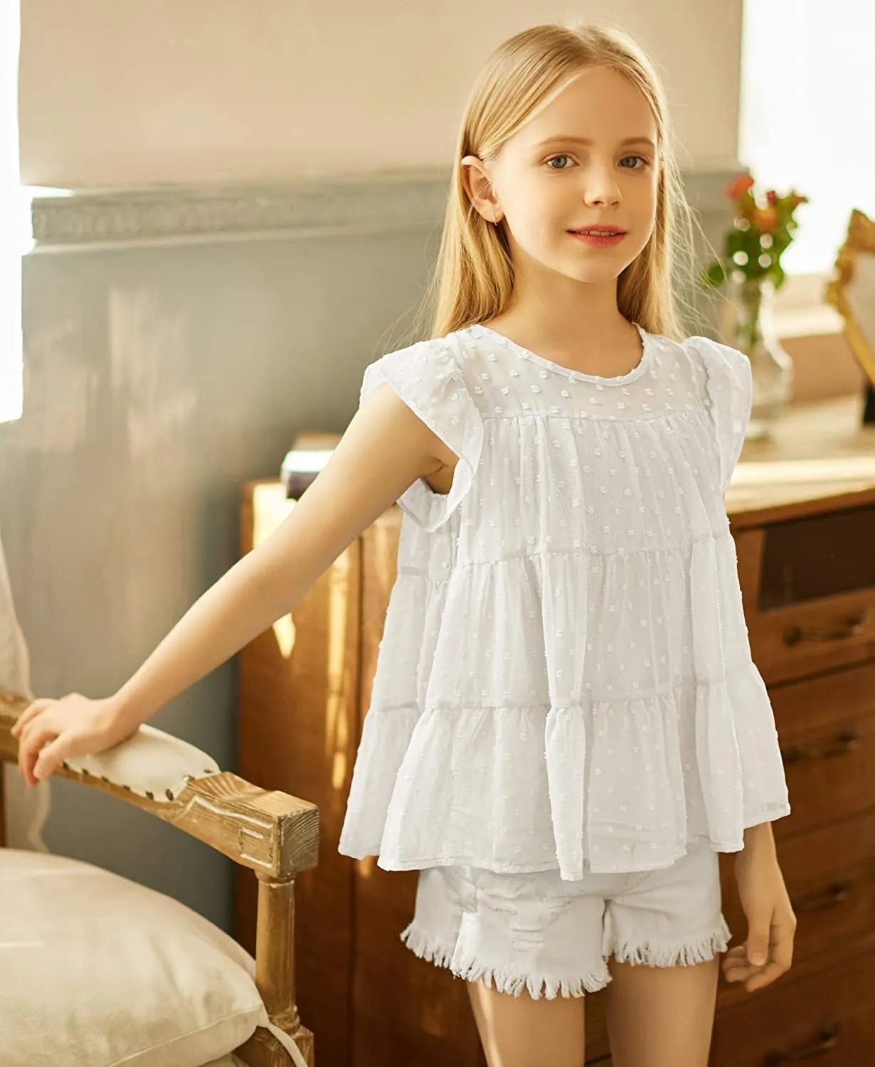 Arshiner Girls' Tunic Tops Summer Casual Blouses