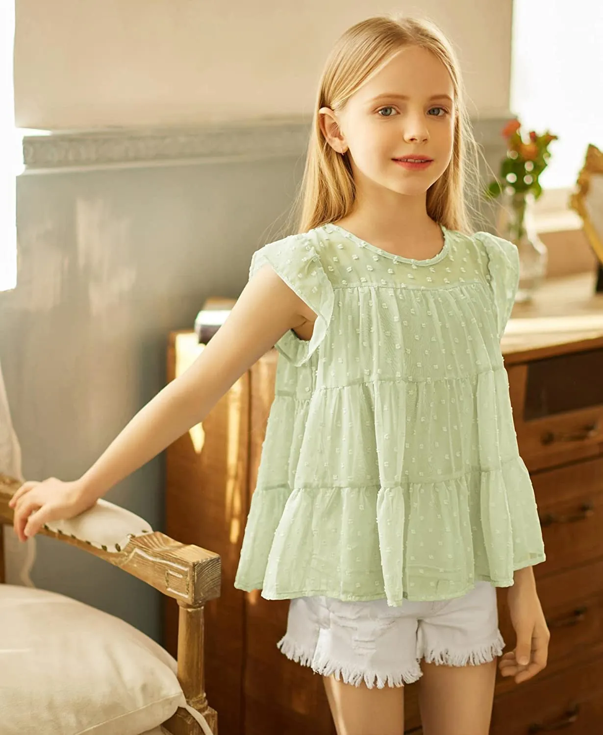 Arshiner Girls' Tunic Tops Summer Casual Blouses