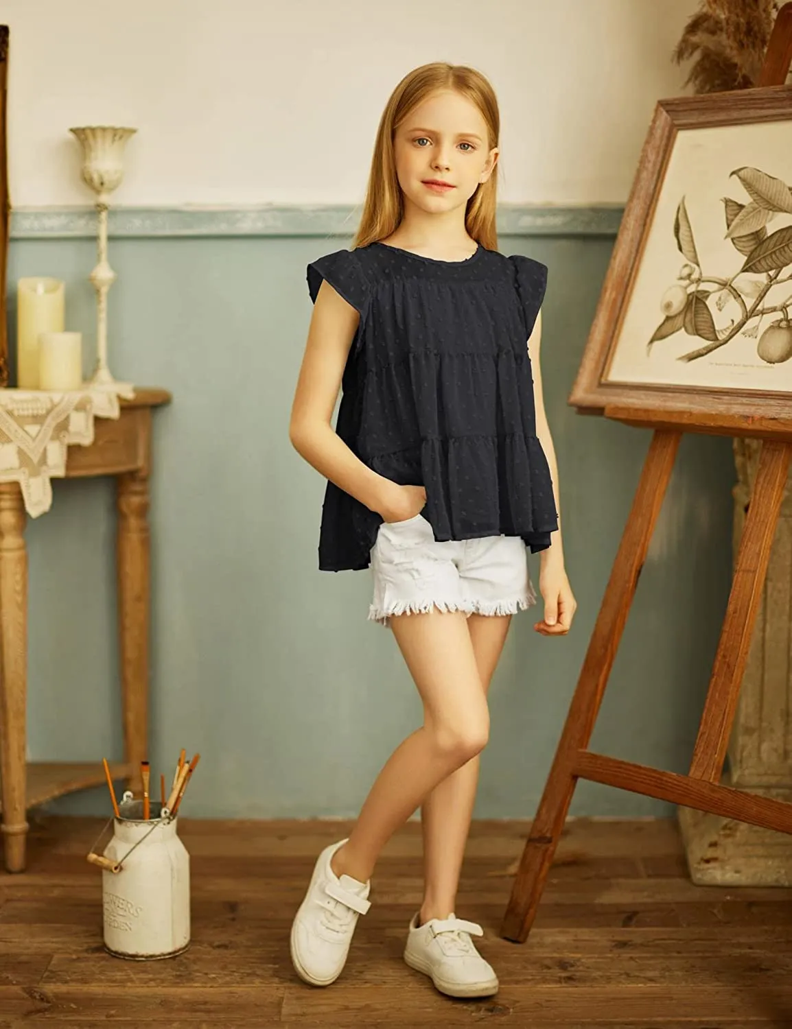 Arshiner Girls' Tunic Tops Summer Casual Blouses