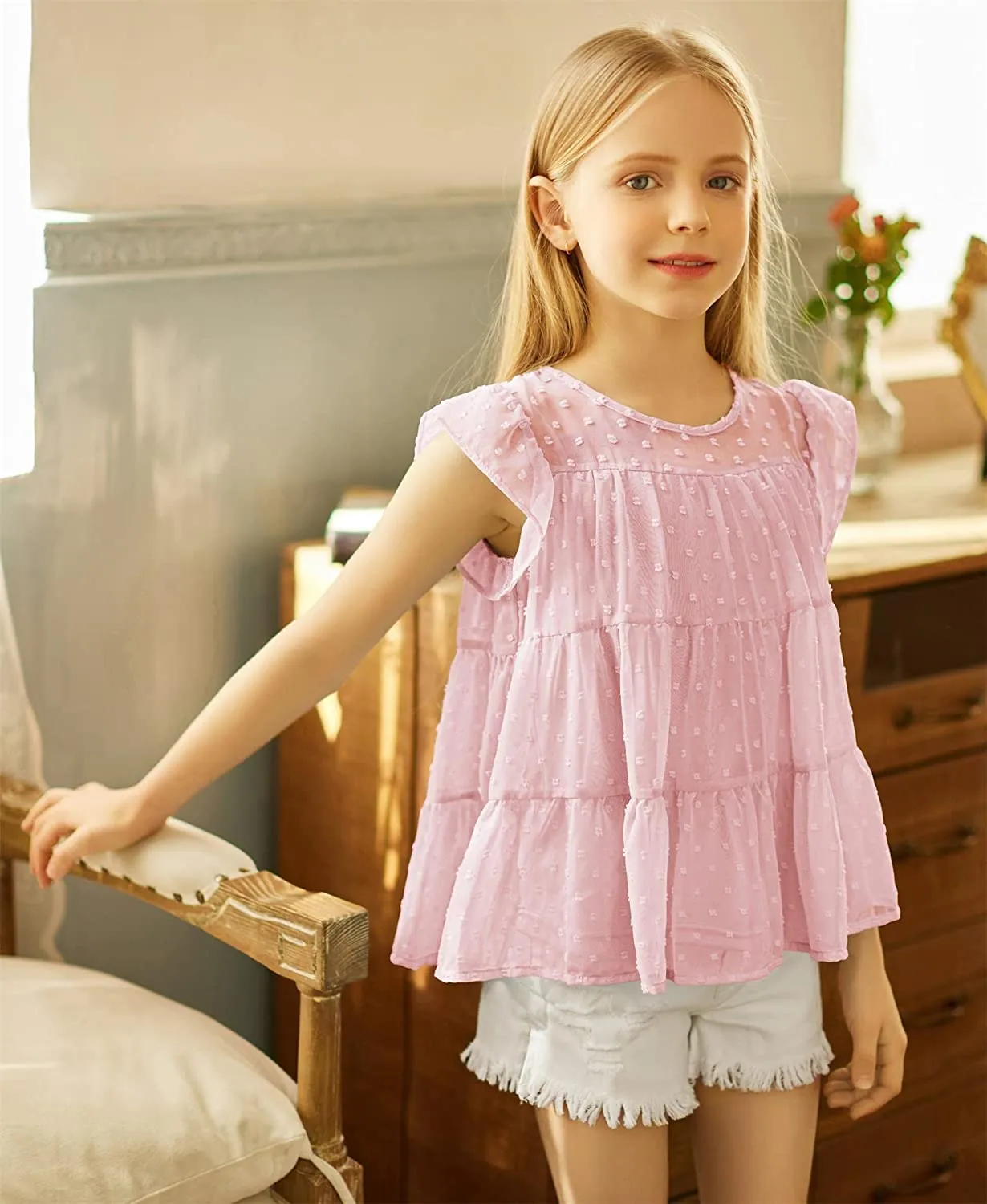 Arshiner Girls' Tunic Tops Summer Casual Blouses