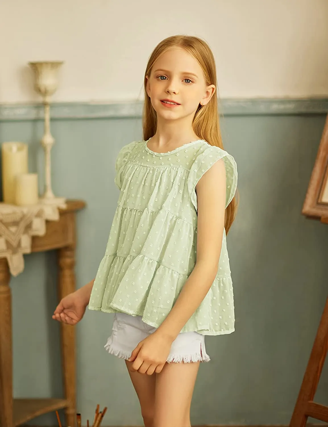 Arshiner Girls' Tunic Tops Summer Casual Blouses