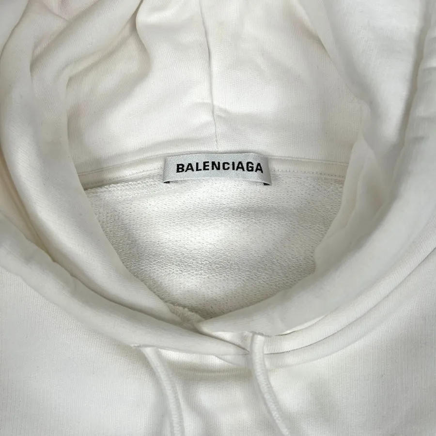 BALENCIAGA LOGO HOODIE - WHITE