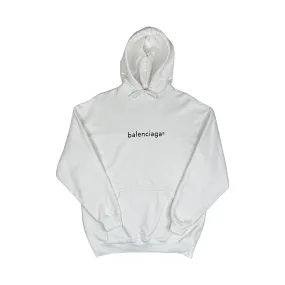 BALENCIAGA LOGO HOODIE - WHITE