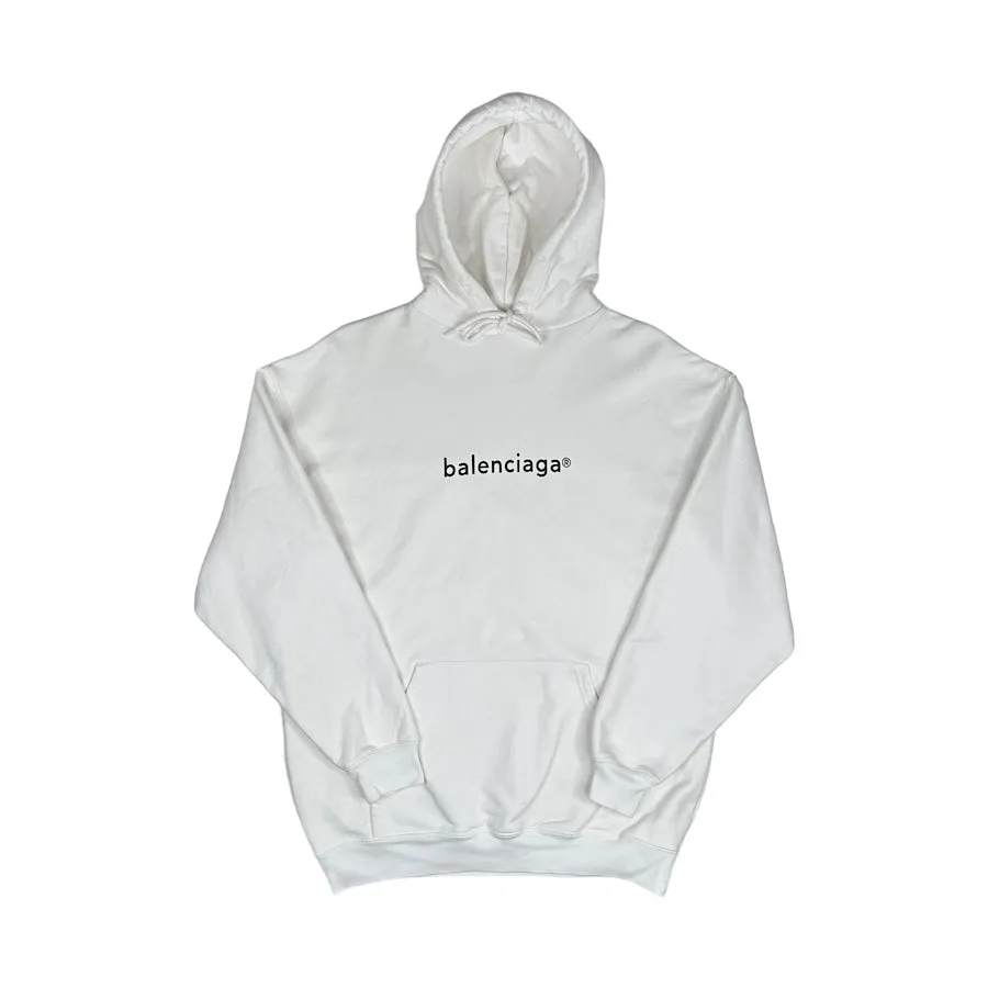 BALENCIAGA LOGO HOODIE - WHITE