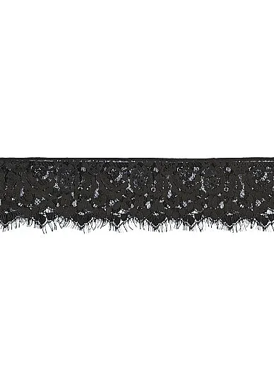 B&w Lace Mask With Elastic Strap