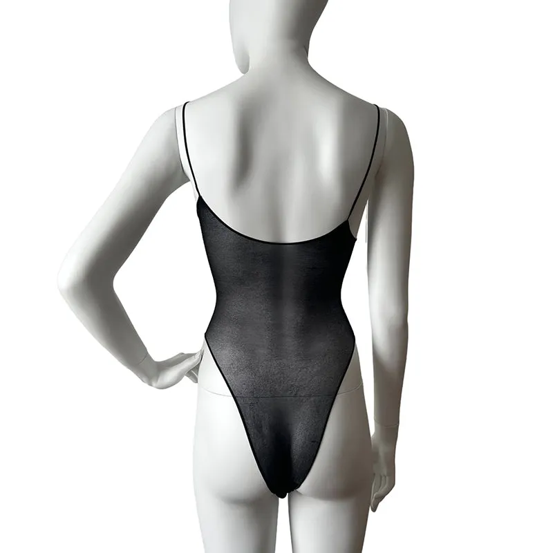 BARE Sheer Spaghetti Strap Bodysuit