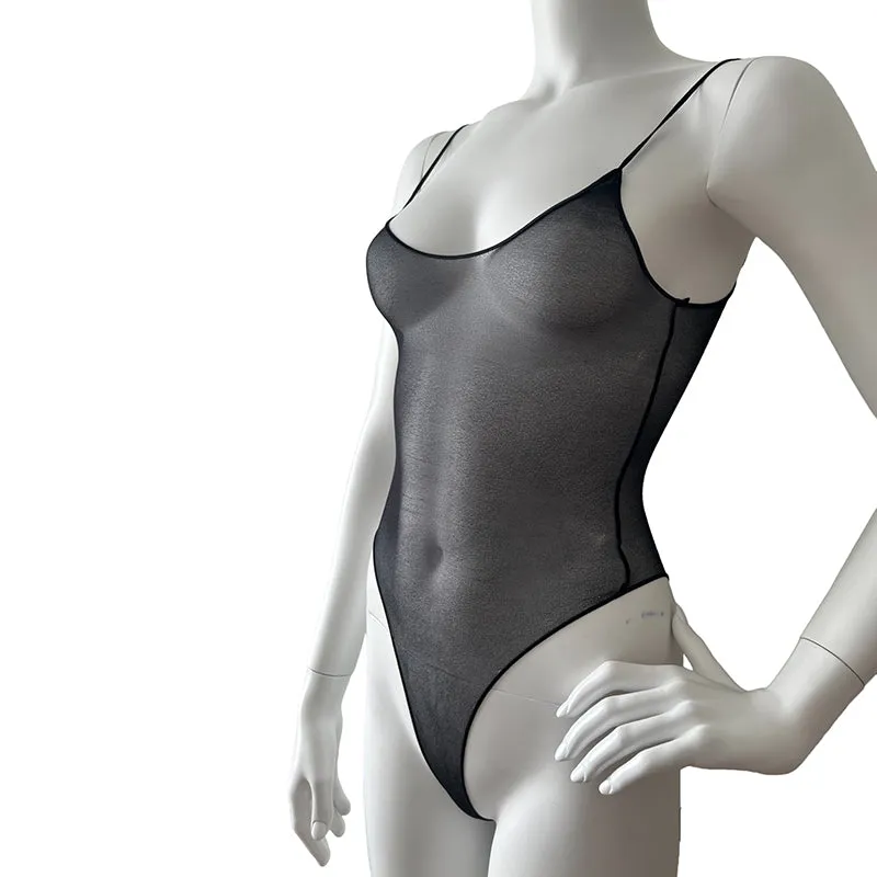 BARE Sheer Spaghetti Strap Bodysuit