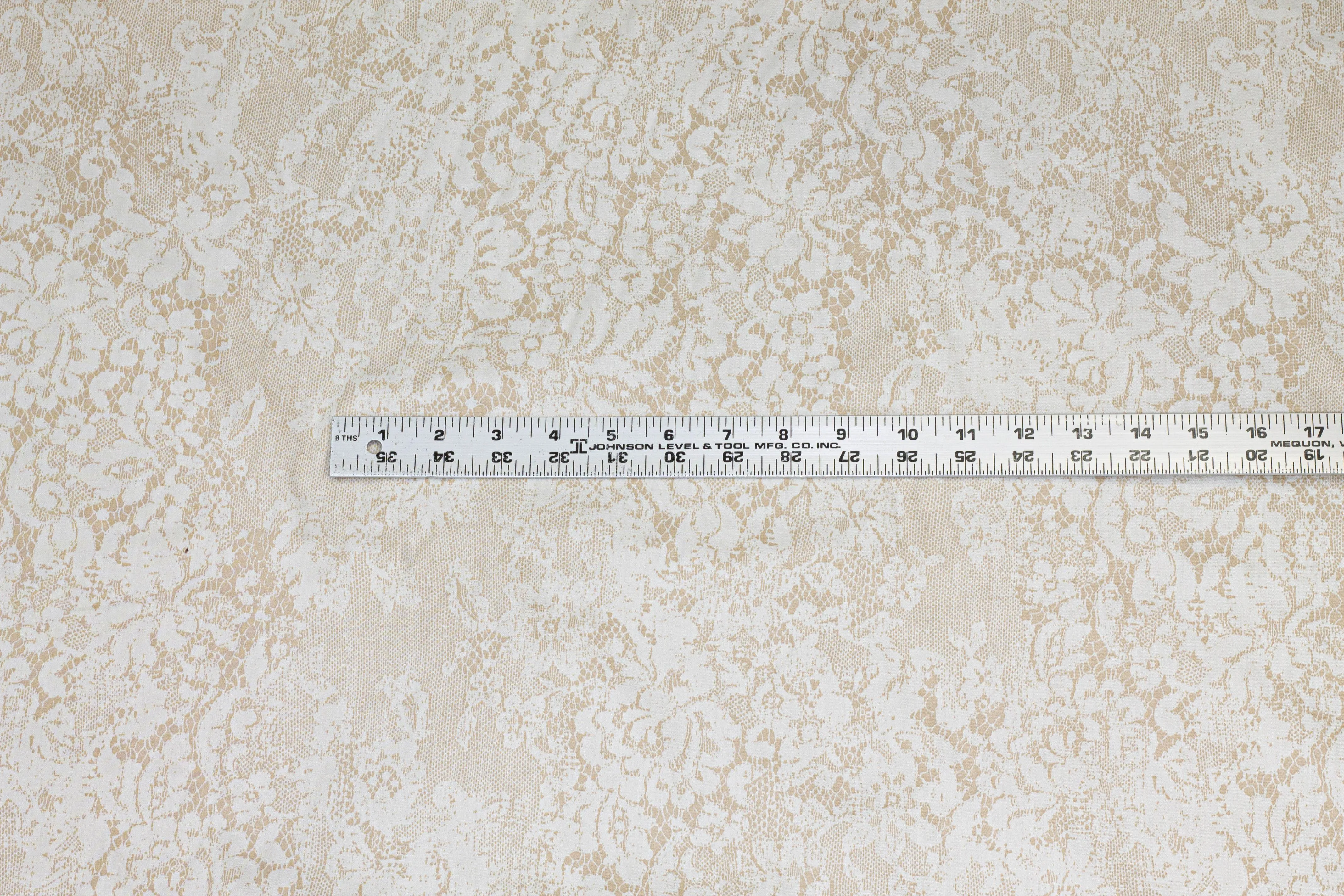 Beige and White Floral Cotton
