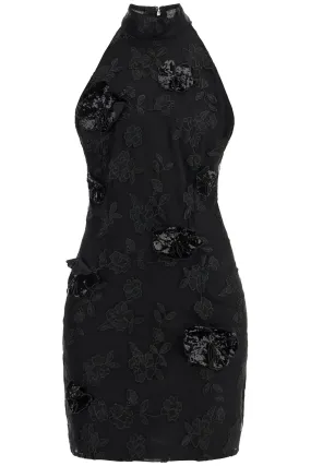 black floral recycled polyester mini dress 113584100 BLACK