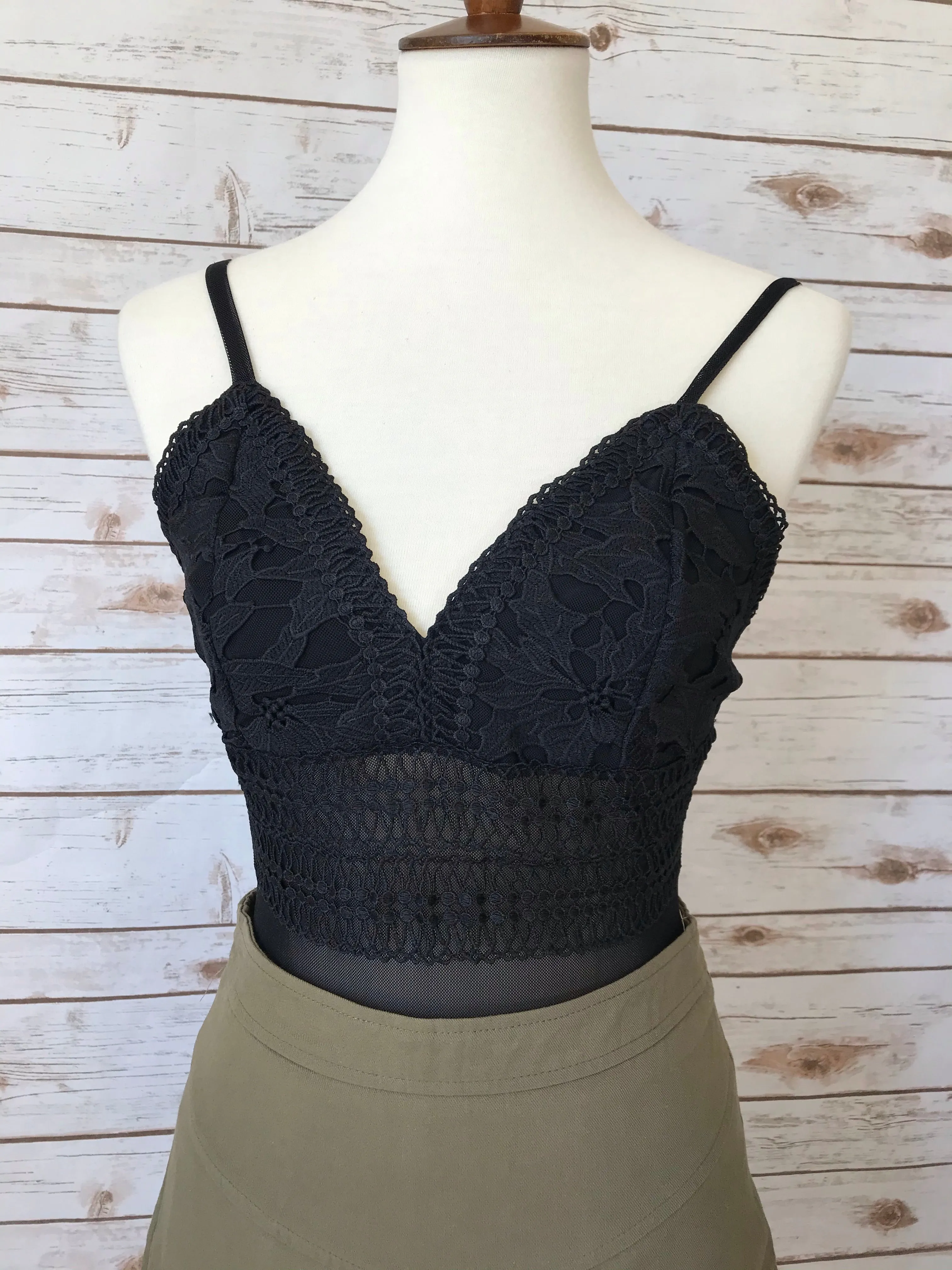 Black Sheer Lace Bodysuit