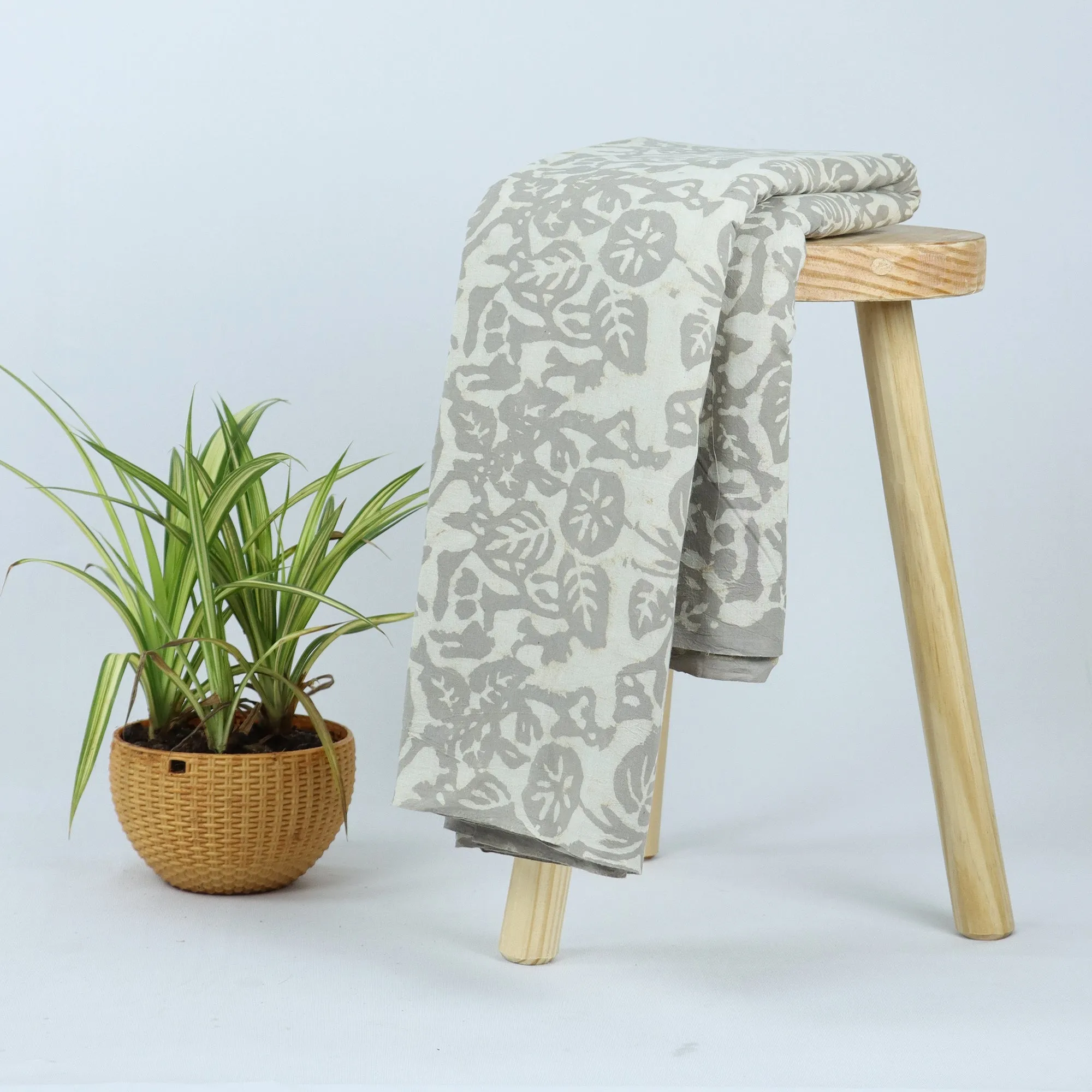Block Floral Print Cotton Fabric