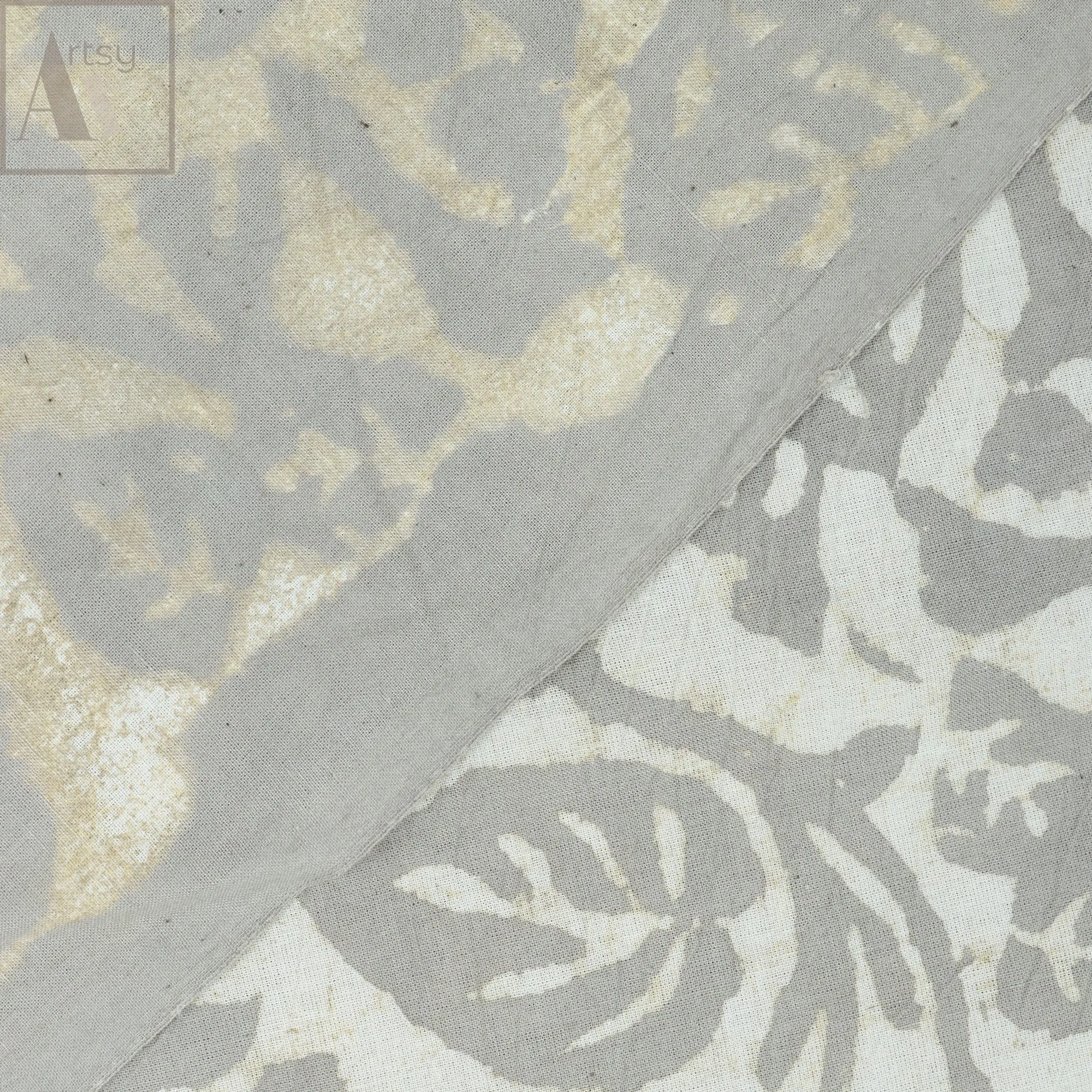 Block Floral Print Cotton Fabric