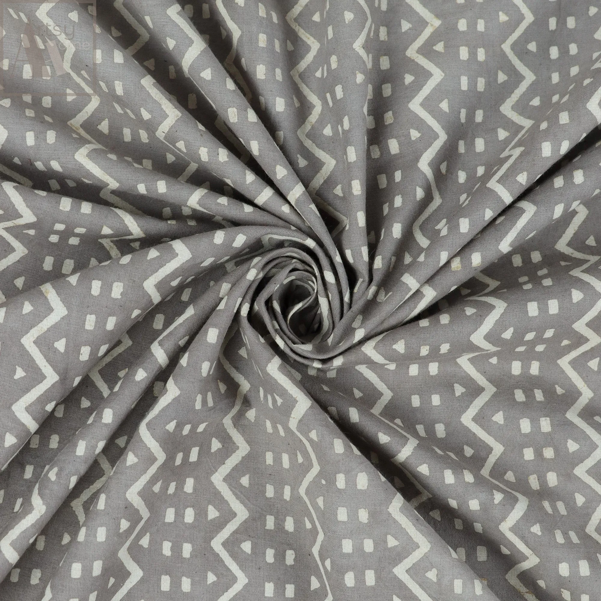 Block Print Dabu Wave Print Soft Cotton Fabric
