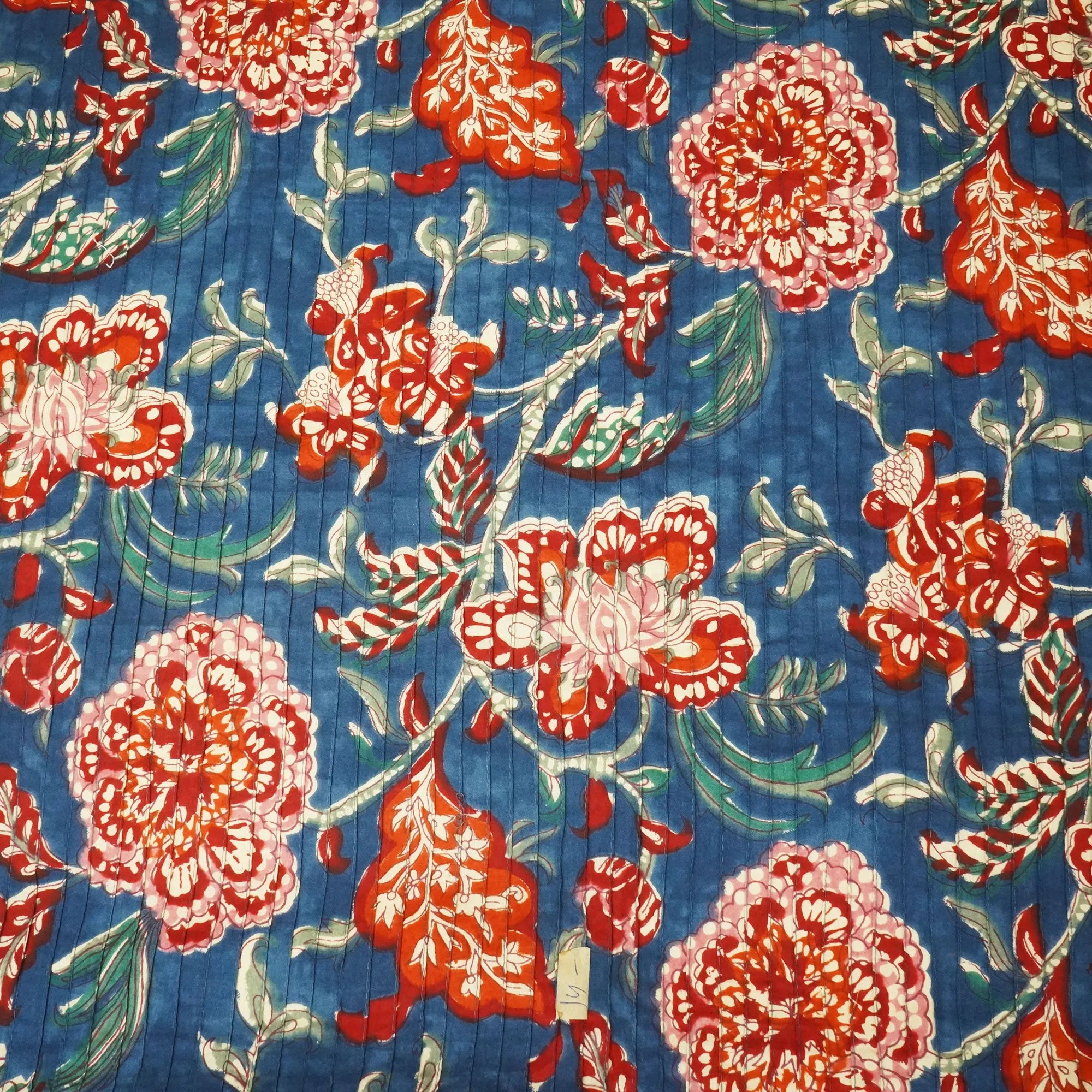 Blue Floral Pintuck Cotton Fabric CG-23479