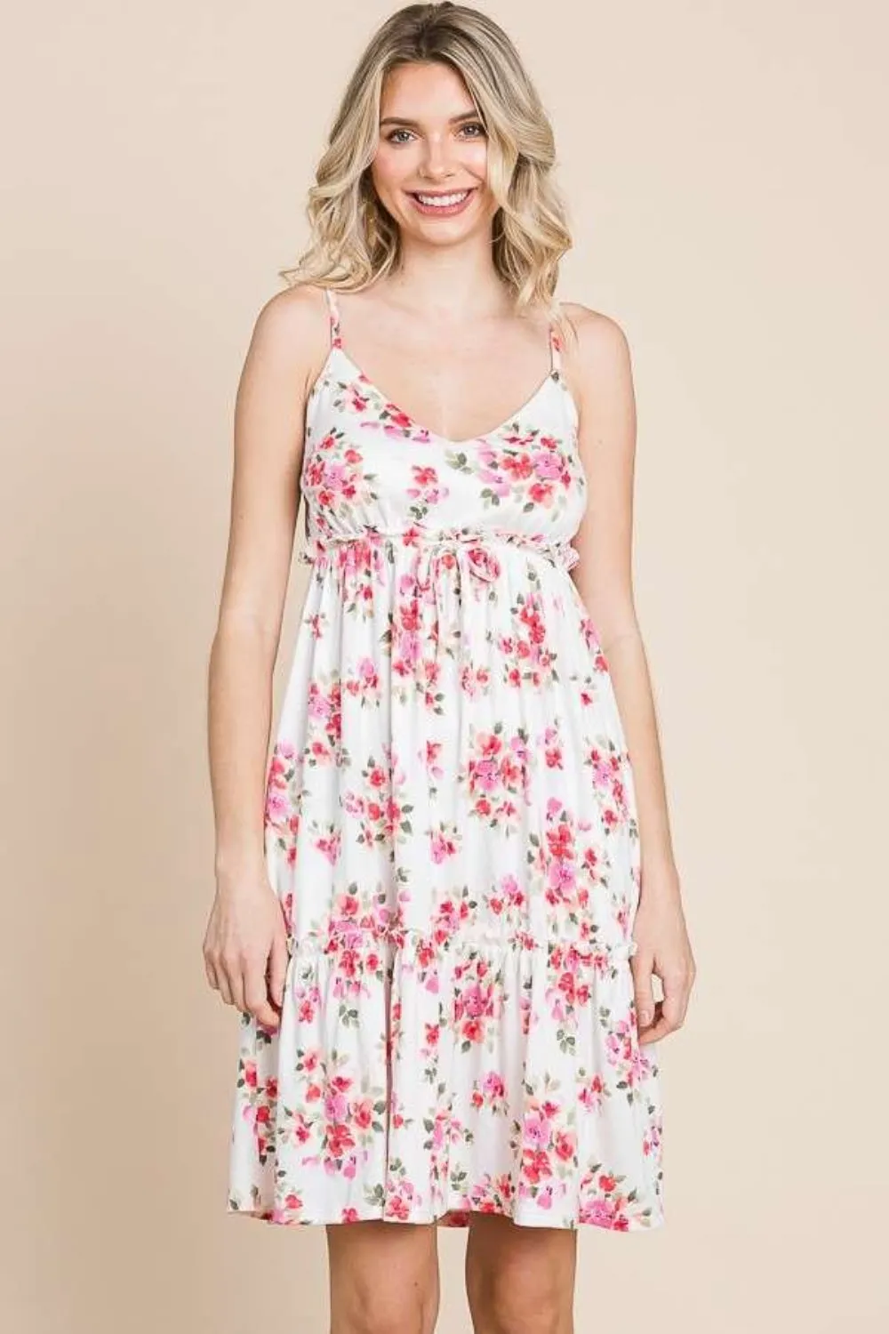 Blue Zone Planet |  Culture Code Full Size Floral Frill Cami Dress