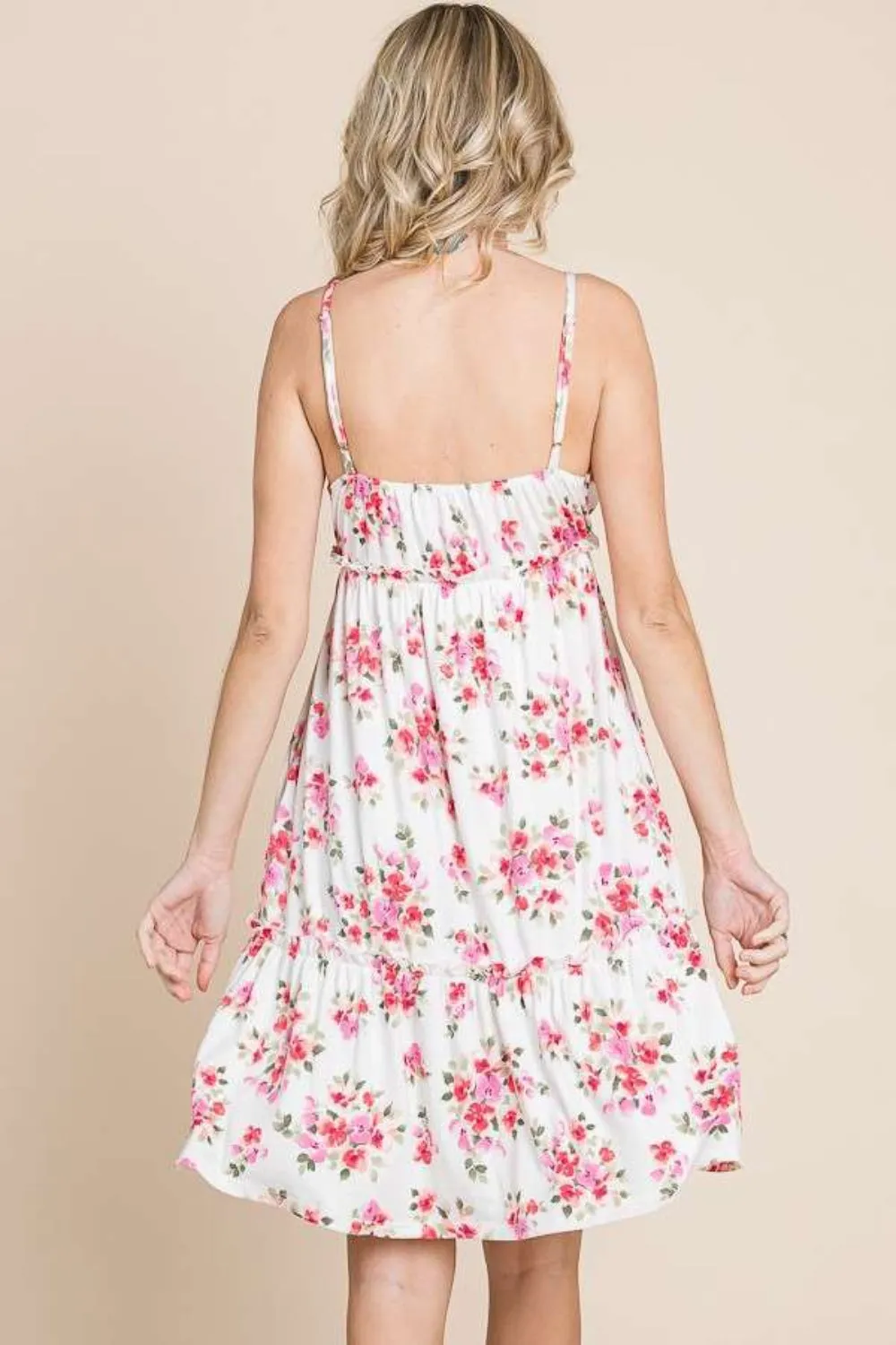 Blue Zone Planet |  Culture Code Full Size Floral Frill Cami Dress