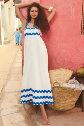 Blue Zone Planet |  Mia's Small Floral Wave Sling A-line Midi Dress