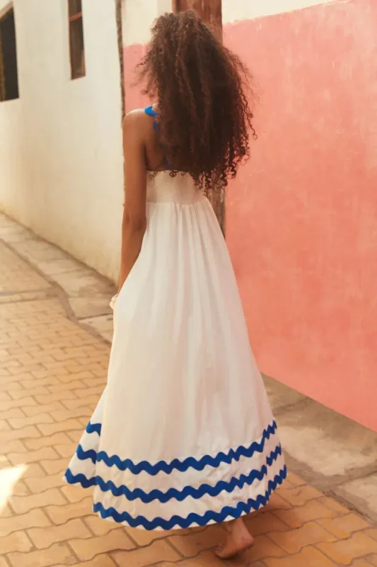 Blue Zone Planet |  Mia's Small Floral Wave Sling A-line Midi Dress