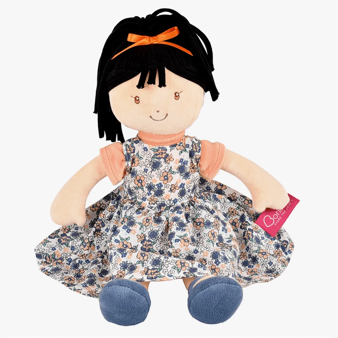 Bonikka Tammy Lu Black Hair with Blue Print Dress