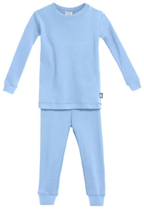 Boys and Girls Soft Organic Cotton Snug Fit Pajama Sets   | Bright Light Blue