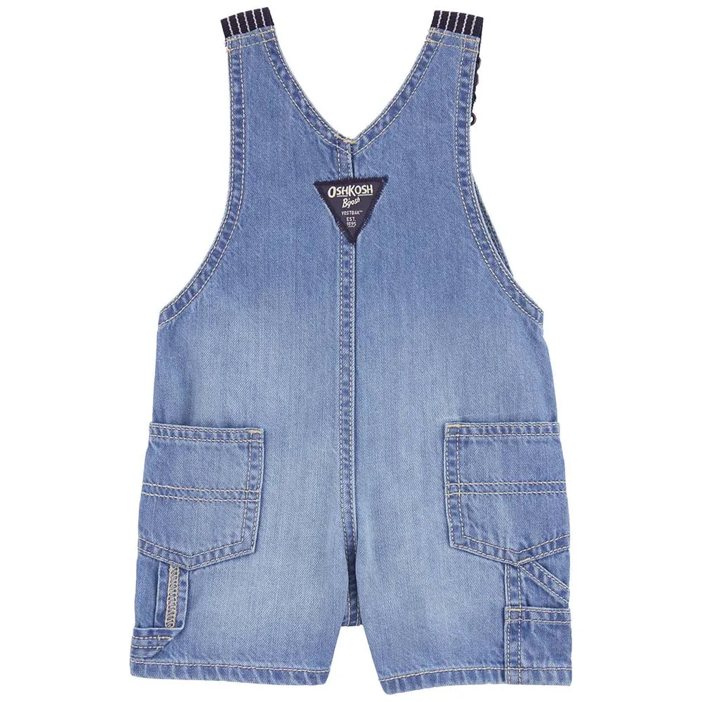 Boys' Hickory Stripe Strap Denim Shortalls 1Q891010