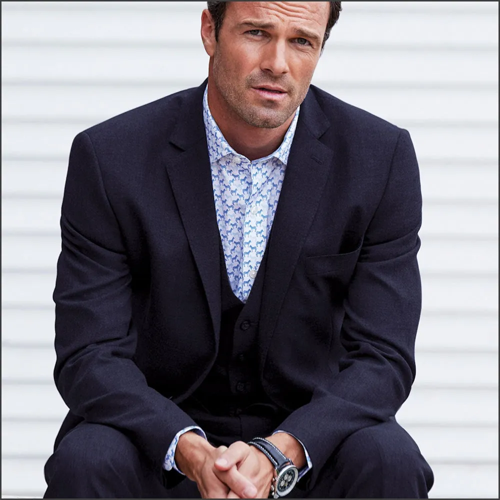 Brook Taverner Wells Wool Blend Navy Suit - Waistcoat Optional==