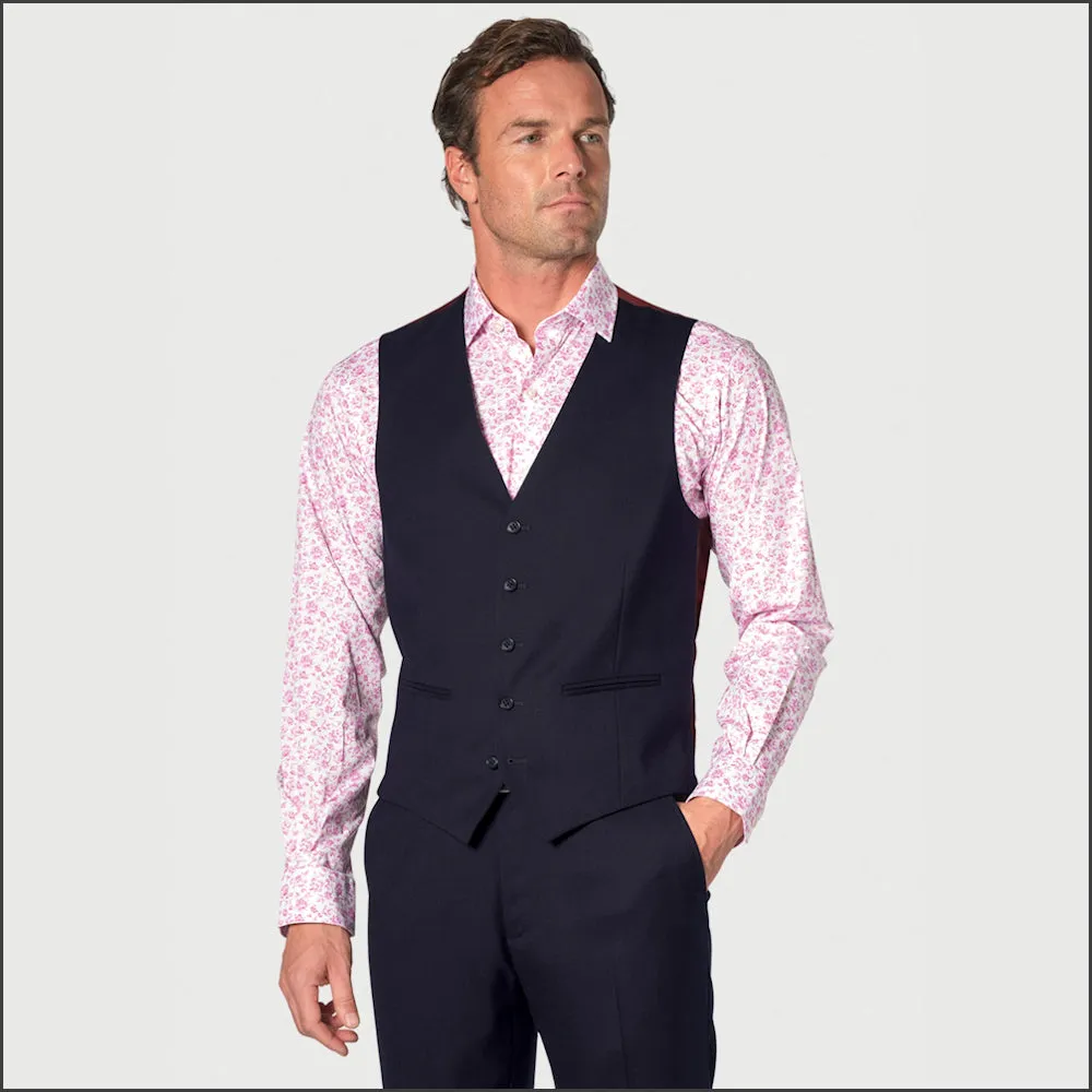 Brook Taverner Wells Wool Blend Navy Suit - Waistcoat Optional==