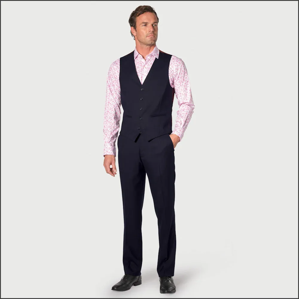 Brook Taverner Wells Wool Blend Navy Suit - Waistcoat Optional==