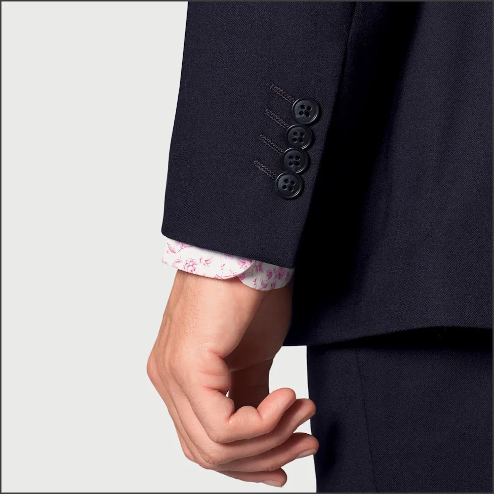 Brook Taverner Wells Wool Blend Navy Suit - Waistcoat Optional==