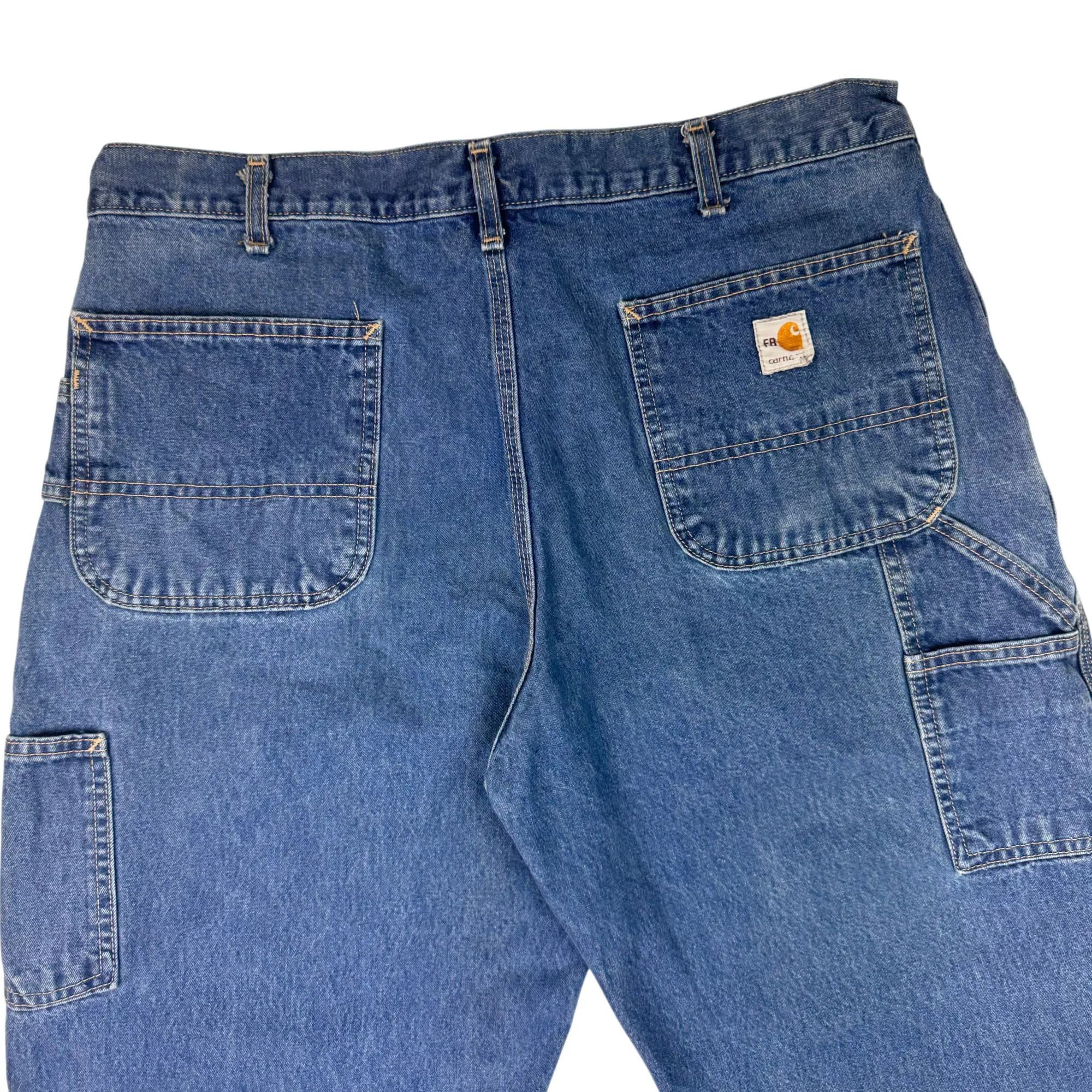 Carhartt Flame Resistant Carpenter Denim Workwear Jeans Blue