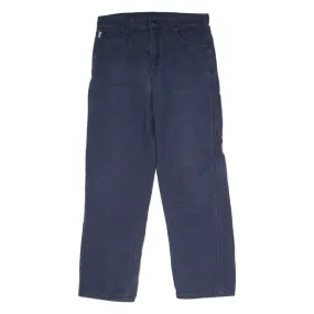 CARHARTT Workwear Mens Canvas Trousers Blue Loose Straight W34 L32
